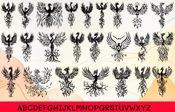 Phoenix Native American Tribal by MOMAT THIRTYONE — Dingbats Font — thumbnail 2