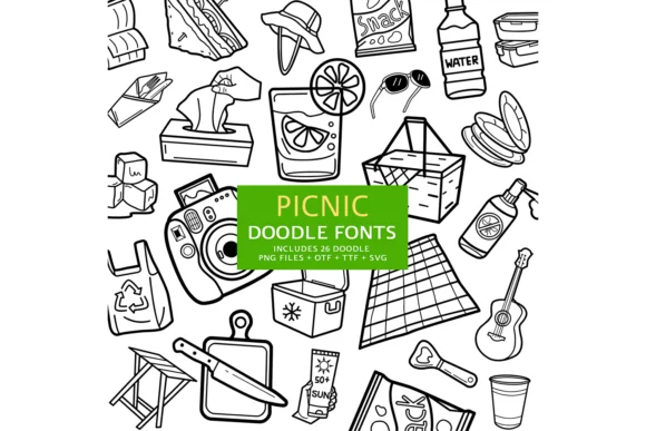 Picnic Doodle by digitalplannerland — Dingbats Font