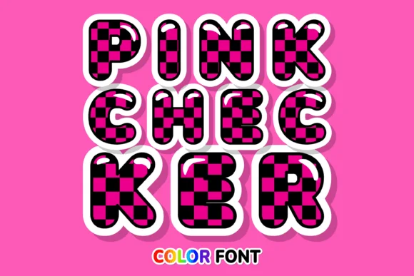 Pink Checker by JUSTTYPE — Color Fonts Font