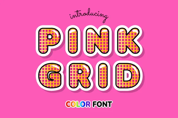 Pink Grid by JUSTTYPE — Color Fonts Font