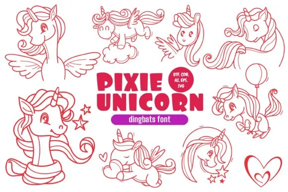 Pixie Unicorn by onoborgol — Dingbats Font