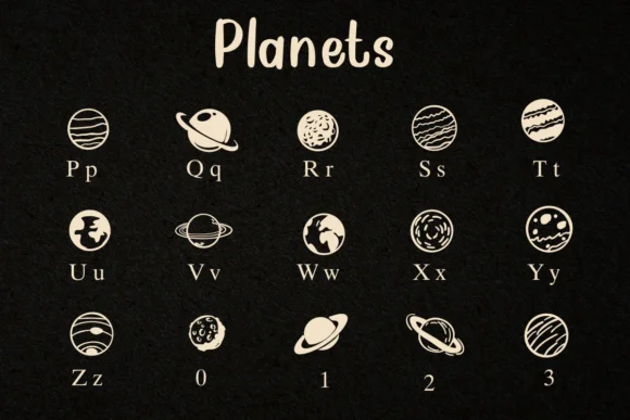 Planets by Nongyao — Dingbats Font — thumbnail 3