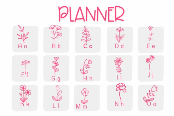 Planner Flower by Sirinart — Dingbats Font — thumbnail 2