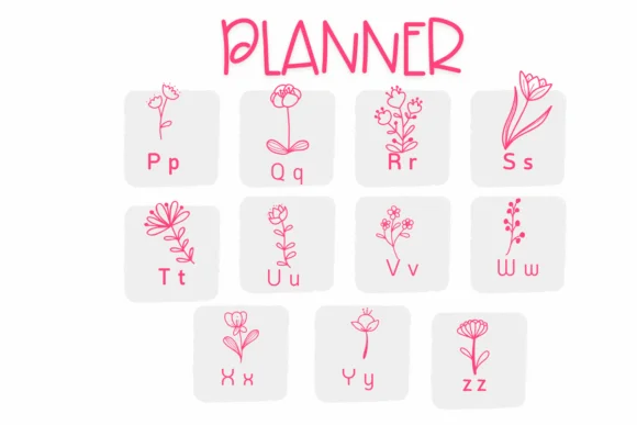Planner Flower by Sirinart — Dingbats Font — thumbnail 3
