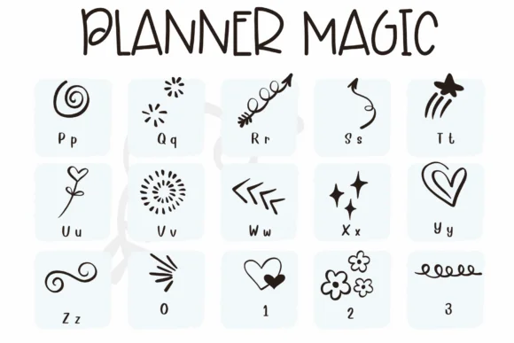 Planner Magic by Sirinart — Dingbats Font — thumbnail 3