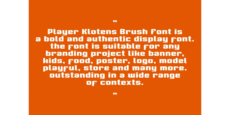 Player Klotens Brush Font by qrdesignstd — Display Font — thumbnail 6