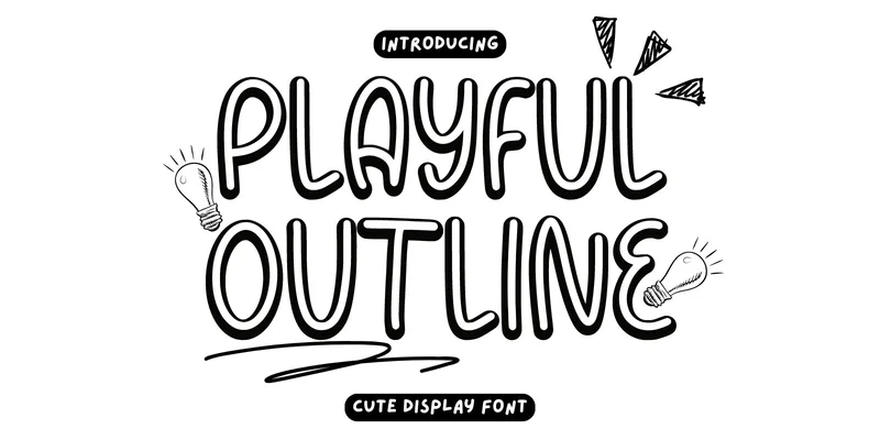 Playful Outline Font by Minimalist Eyes — Display Font