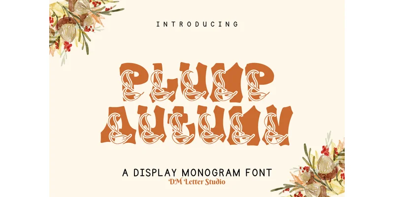 Plump Autumn Font by Sharon ( DmStudio ) by Sharon ( DmStudio ) — Decorative Font