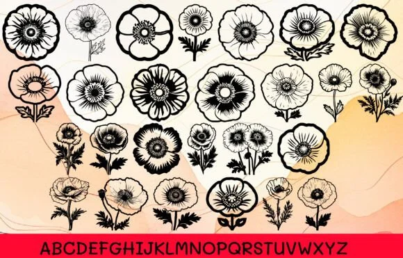 Poppy Flower by MOMAT THIRTYONE — Dingbats Font — thumbnail 2