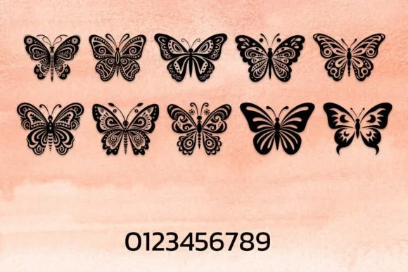 Positive Energy Butterfly by MOMAT THIRTYONE — Dingbats Font — thumbnail 4