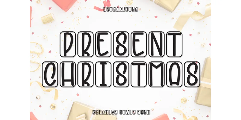 Present Christmas Font by Creativewhitee by Creativewhitee — Decorative Font