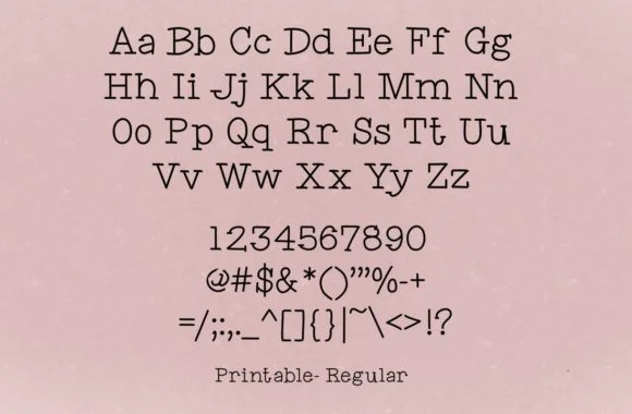 Printable by Kimber Shook — Slab Serif Font — thumbnail 2