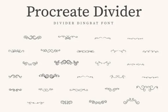 Procreate Divider by CraftedType Studio — Dingbats Font