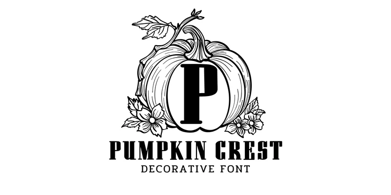 Pumpkin Crest Font by Chada Art by Chada Art — Decorative Font