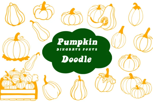 Pumpkin Doodle by Suphitchaya — Dingbats Font