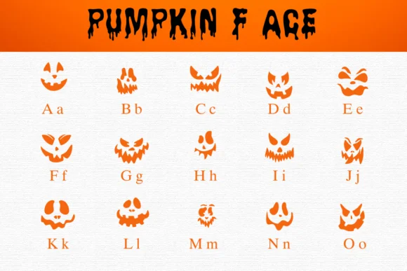 Pumpkin Face by Nongyao — Dingbats Font — thumbnail 2