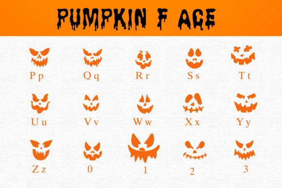 Pumpkin Face by Nongyao — Dingbats Font — thumbnail 3