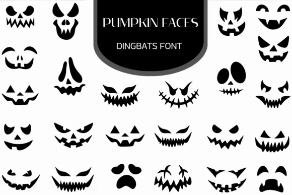 Pumpkin Faces by Heartcraft Atelier — Dingbats Font