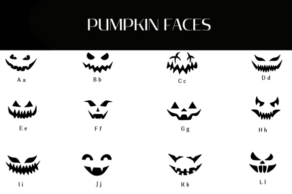 Pumpkin Faces by Heartcraft Atelier — Dingbats Font — thumbnail 2