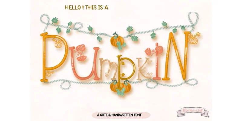 Pumpkin Font by Noomam Happy digital Art by Noomam Happy digital Art — Decorative Font