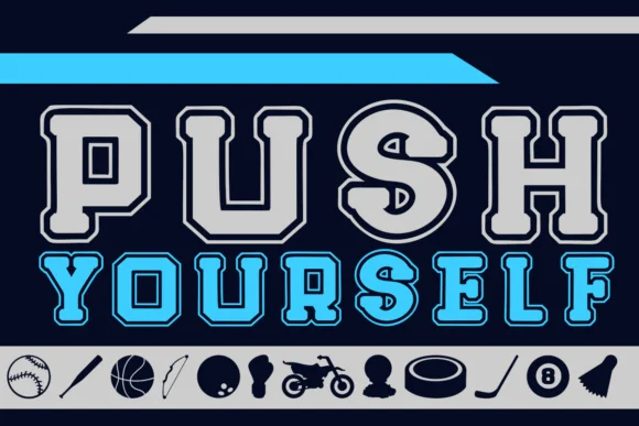 Push Yourself by Lickable Pixels — Dingbats Font