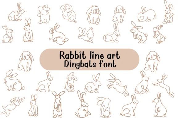Rabbit Line Art by Nongyao — Dingbats Font