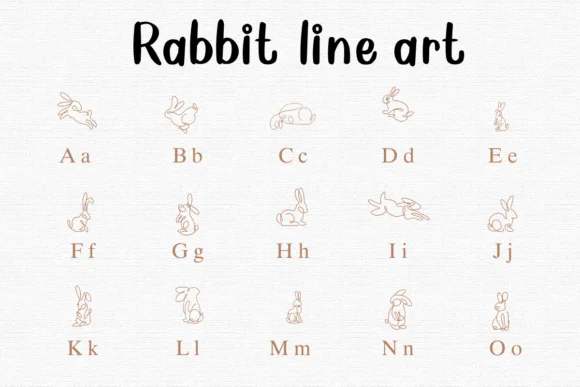 Rabbit Line Art by Nongyao — Dingbats Font — thumbnail 2