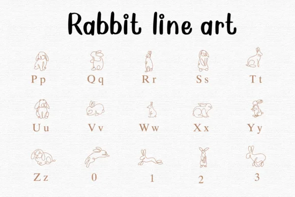 Rabbit Line Art by Nongyao — Dingbats Font — thumbnail 3