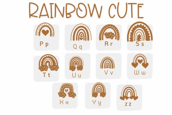 Rainbow Cute by Sirinart — Dingbats Font — thumbnail 3