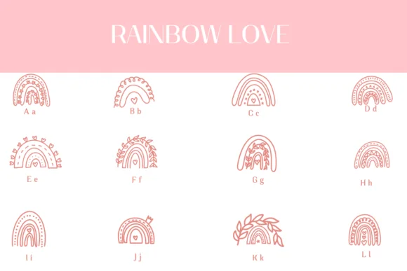 Rainbow Love by Heartcraft Atelier — Dingbats Font — thumbnail 2