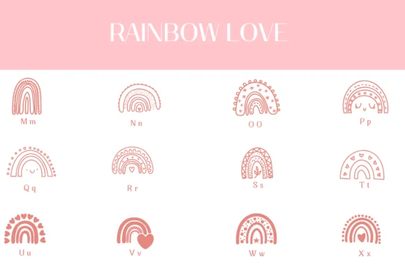 Rainbow Love by Heartcraft Atelier — Dingbats Font — thumbnail 3