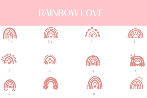 Rainbow Love by Heartcraft Atelier — Dingbats Font — thumbnail 4