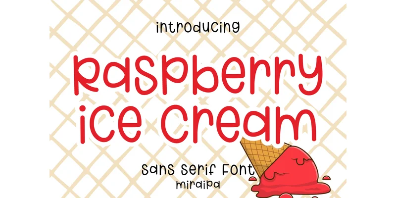 Raspberry Ice Cream Font by miraipa — Sans Serif Font