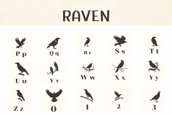Raven by Ketsarin — Dingbats Font — thumbnail 3
