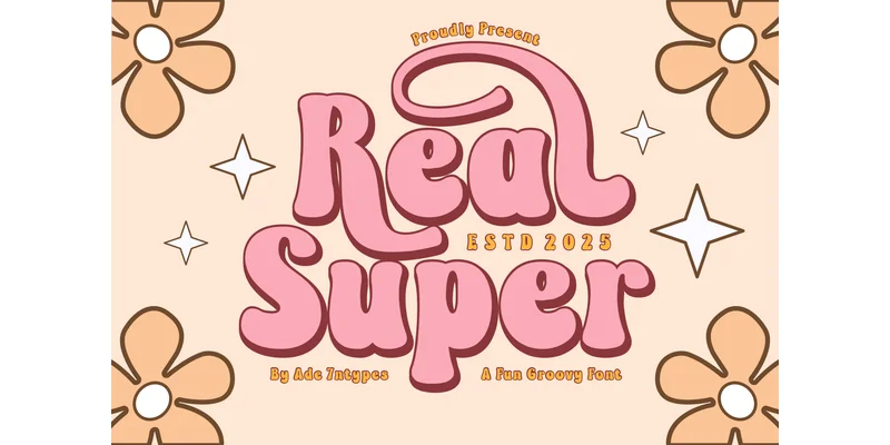 Real Super Font by Ade (7NTypes) — Display Font