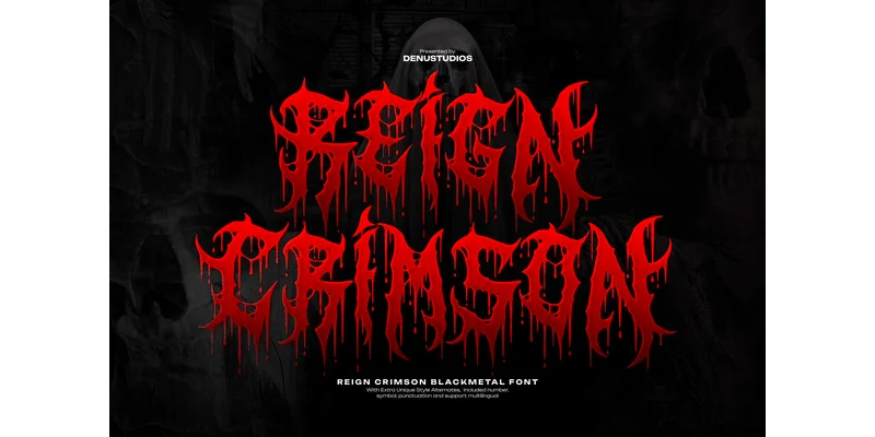 Reign Crimson Font by Denustudios by Denustudios — Blackletter Font