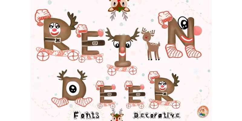 Reindeer Font by Noomam Happy digital Art by Noomam Happy digital Art — Decorative Font