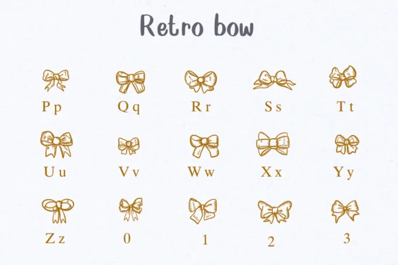 Retro Bow by Nongyao — Dingbats Font — thumbnail 3