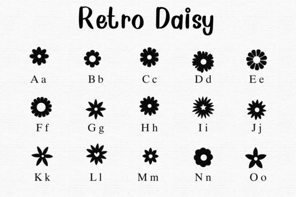 Retro Daisy by Nongyao — Dingbats Font — thumbnail 2