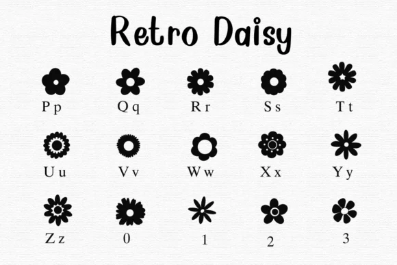 Retro Daisy by Nongyao — Dingbats Font — thumbnail 3