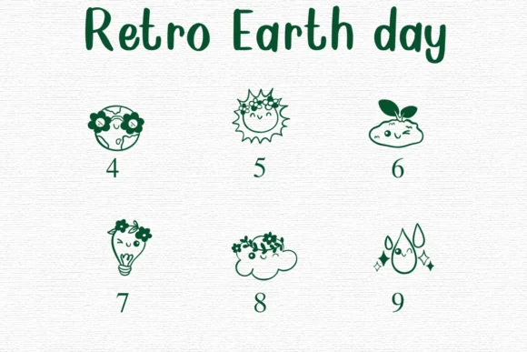 Retro Earth Day by Nongyao — Dingbats Font — thumbnail 4