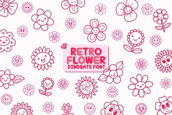 Retro Flower by Chonada — Dingbats Font