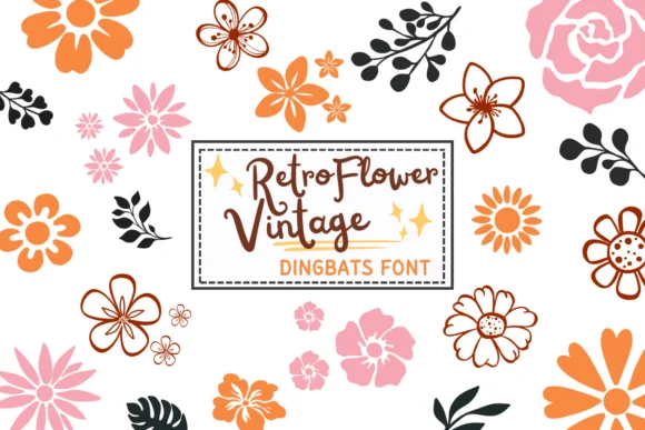 Retro Flower Vintage by PraewDesigns — Dingbats Font