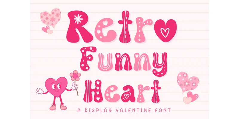 Retro Funny Heart Font by Pui Art — Display Font