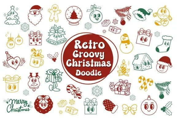 Retro Groovy Christmas by Pui Art — Dingbats Font