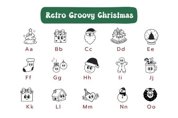 Retro Groovy Christmas by Pui Art — Dingbats Font — thumbnail 2