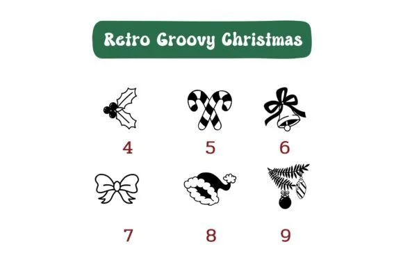 Retro Groovy Christmas by Pui Art — Dingbats Font — thumbnail 4