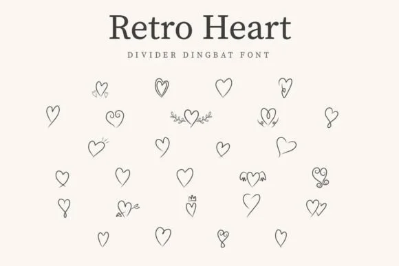 Retro Heart by CraftedType Studio — Dingbats Font