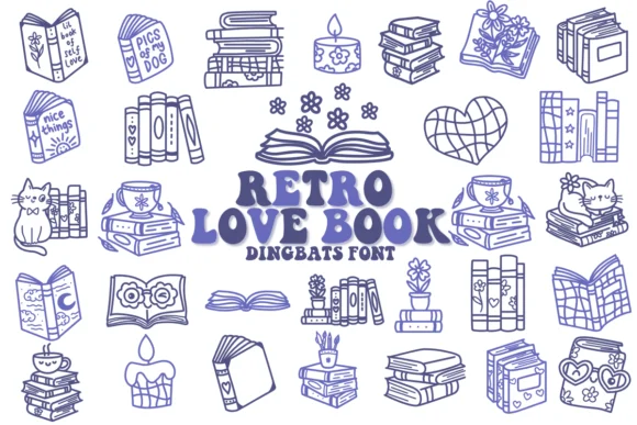 Retro Love Book by Chonada — Dingbats Font