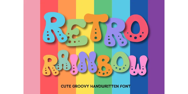 Retro Rainbow Font by Pui Art by Pui Art — Decorative Font